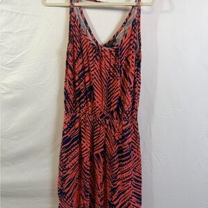 Banana Republic Orange and Blue Patterned Summer Dress with pockets!